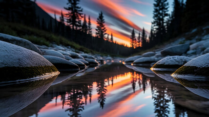 Sunset in the mountains