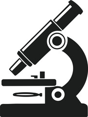 Microscope Silhouette Vector – Scientific Equipment Illustration for Research and Education