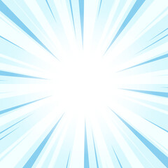 Baby Blue Glowing Sunburst Background. Abstract Blue Glow Effect Sunburst Background for Presentation, Banner, Poster, Flyer, Sales. Modern Pop Art Poster for Summer and Spring Theme.