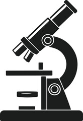 Microscope Silhouette Vector – Minimal Scientific Tool Illustration for Education and Research Use