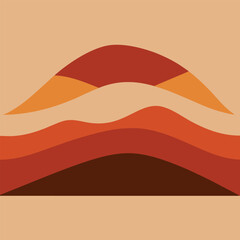 Vector art of abstract layered landscape with warm earthy tones and curves
