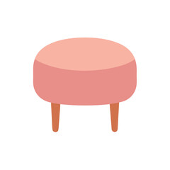 Vector art of pink ottoman isolated on white background