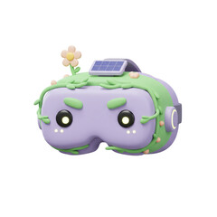 Eco-friendly virtual reality headset with solar power.