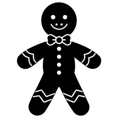 Christmas Gingerbread Man vector silhouette 