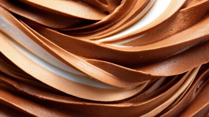 Indulge in the rich and velvety textures of chocolate and cream swirled together, creating a visually appealing treat that tempts the senses and delights the palate.
