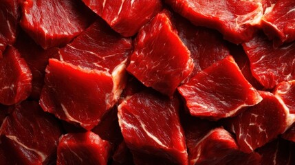 An appealing arrangement of fresh cuts of red meat, emphasizing quality and preparation in culinary arts, inviting viewers into the world of gourmet cooking and flavor.