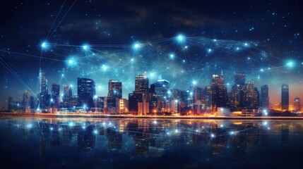 Obraz premium 5G, 6G, Big data wireless network, high speed internet, cloud computing or connect diagram technology, Data storage, service, synchronize, online, financial, Connectivity global, smart city,