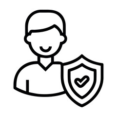 Man with shield icon securing digital identity in modern cyber protection