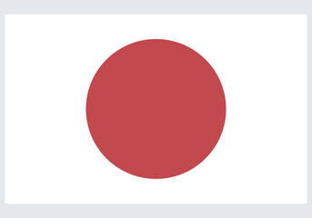 The flag of Japan. Flag icon. Standard color. Standard size. A rectangular flag. Computer illustration