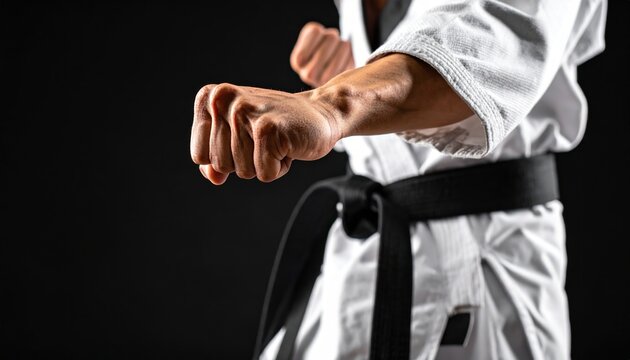 Karateka's Tense Fist: A Study in Power, Discipline, and Focus
