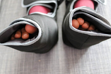 Display and buttons on air compression massager