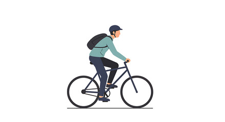 Fototapeta premium A male cyclist in silhouette rides a bicycle for sport