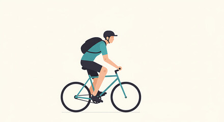 Fototapeta premium Silhouette of a cyclist riding a bicycle in the city