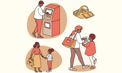 Financial Literacy Clipart Bundle – Budgeting, Banking, and Money Education Illustrations for Kids & Adults