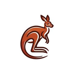 Stylized kangaroo illustration showcasing its unique features in a minimalist design