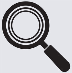 icon of a magnifying glass  silhouette vector art illustration, vector magnifying glass icon