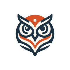 Stylized owl illustration with bold colors and intricate patterns, suitable for branding or art