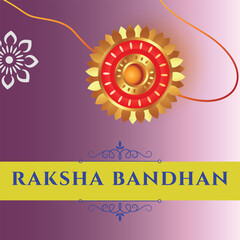 Colorful Raksha Bandhan greeting with rakhi illustration and yellow text, Indian festival background
