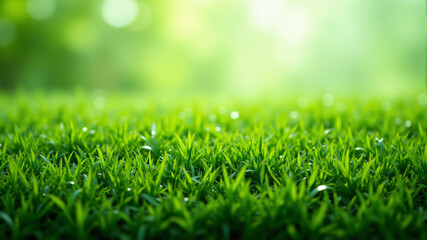 Fototapeta premium Lush Green Grass Covering a Vibrant Lawn