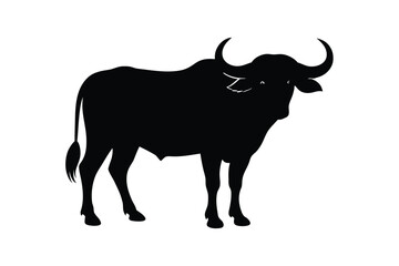 black silhouette of a bull