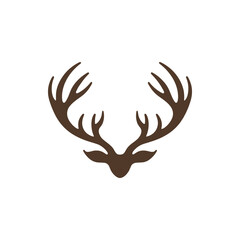 Stylized silhouette of a deer head with prominent antlers against a simple background