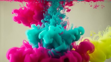 Colorful ink clouds in water - Powered by Adobe