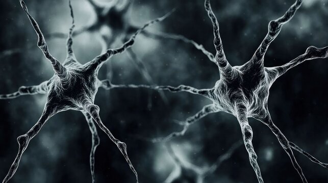 Microscopic View of Neuron Cells: Intricate Neural Network