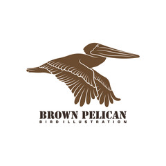 Pelican Bird logo design vector. Silhouette Pelican Bird Template Illustration