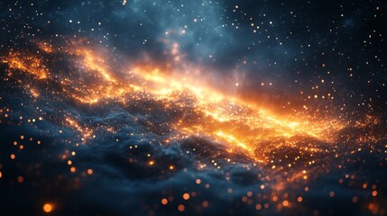 Cosmic Firestorm: A Glowing Nebula of Embers and Stardust