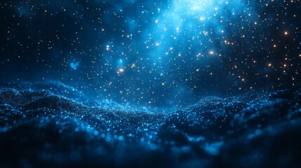 Celestial Blue Landscape: A Digital Art Piece