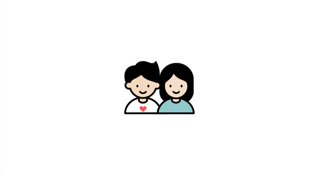 Cartoon Couple Avatar, Friendly Design For Family - Oriented Brands Or Apps