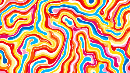 Vibrant Colorful Swirl Abstract Art