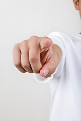 Naklejka premium Finger with pointing gesture on white background