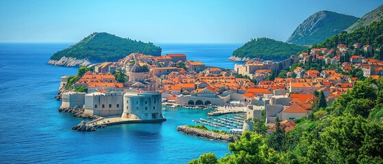 Stunning Aerial View of Dubrovnik, Croatia's Historic Coastal City