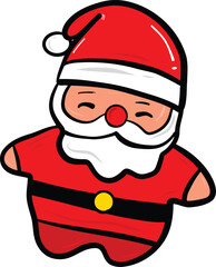 Cute Santa Claus character with red suit, white beard, and cheerful expression. This festive illustration embodies spirit of Christmas and joy