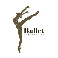 Ballet Dancer logo design vector. Silhouette Ballet Player Template Illustration