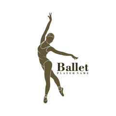 Ballet Dancer logo design vector. Silhouette Ballet Player Template Illustration