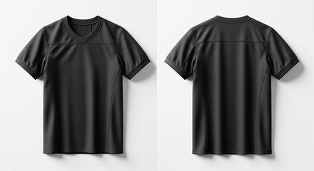 Black Football Jersey Flat Lay Mockup – Front and Back View