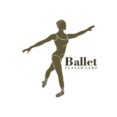 Ballet Dancer logo design vector. Silhouette Ballet Player Template Illustration