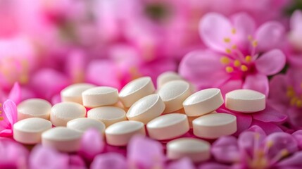 Pills and Pink Blossoms: A Delicate Balance of Wellness and Nature