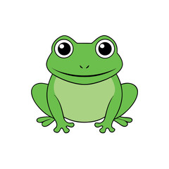Obraz premium A vibrant green frog illustration isolated on a clean white background perfect for nature and educational themes