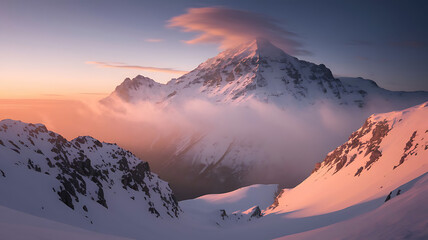 Sunset in the mountains