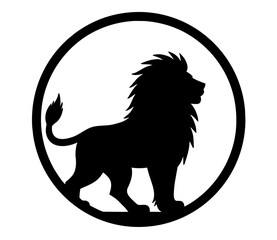Lion in Circle Badge Silhouette (logo)