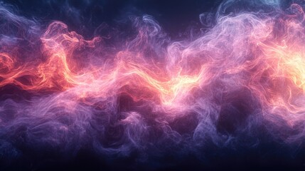 Obraz premium Abstract nebula cloud with cosmic energy flowing in red and purple tones