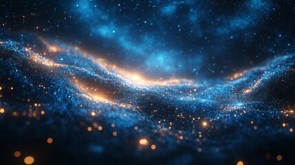 Celestial Dust: A Symphony of Blue and Gold
