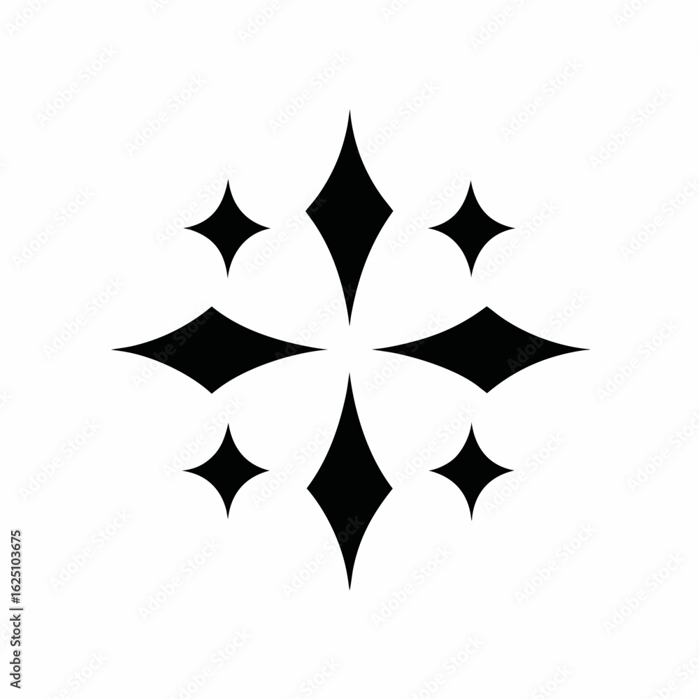 Poster minimalist diamond shape pattern abstract geometric starburst vector art.