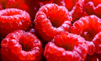 Composition with fresh ripe raspberries
