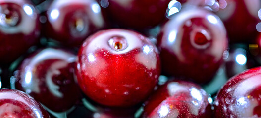 Composition with fresh ripe sour cherries