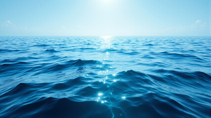 Obraz premium Serene Ocean Scene with Calm Waves and Blue Horizon