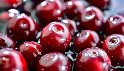 Composition with fresh ripe sour cherries